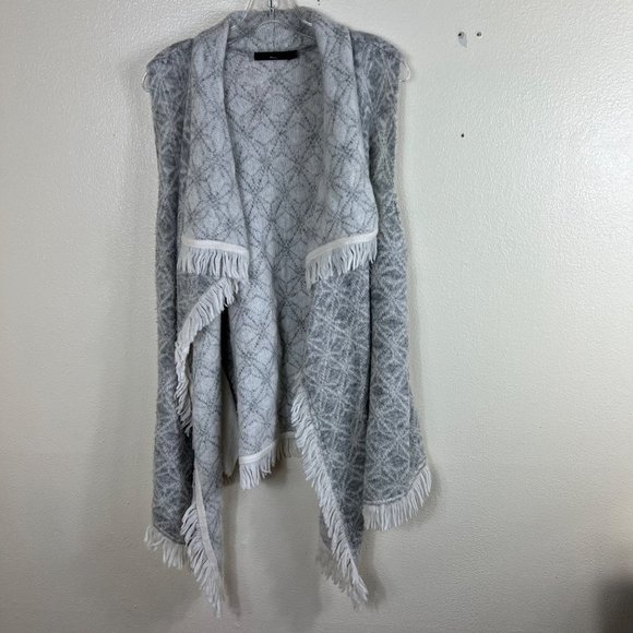 RAFFI Italian Design Wool Blend Waterfall Sleeveless Sweater with Pockets Size L - Picture 1 of 11